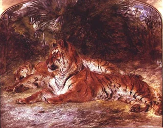 Tigres (óleo a bordo)