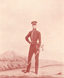 Oficial das espingardas do exército de Madras, despir-se, c1837-1843, 1909