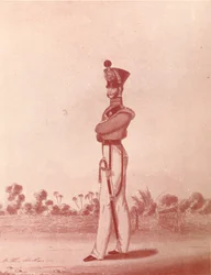 Oficiais da infantaria leve do exército de Madras, c1837-1843, 1909