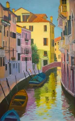 Canal de Burano (óleo a bordo)