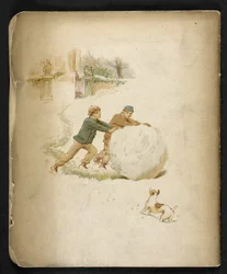 As crianças e uma bola de neve. O comboio de férias: uma canção de "Dulce Domum" ... Ilustrado por W. J. Webb. Frederick Langbridge London,1891