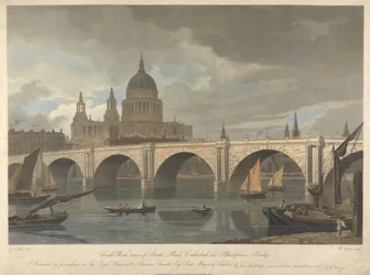 Vista do sudoeste da Catedral de São Paulo e da Ponte de Blackfriars