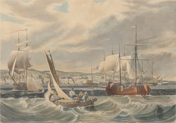 Vista da Quarentena de Nova Iorque, Staten Island, publicada em 1833.