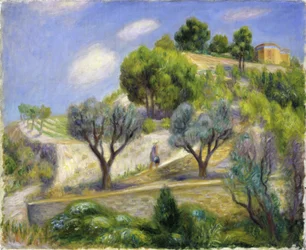 La colline de Vence - "Colina em socalcos, Vence" Pintura de William James Glackens (1870-1938) Óleo sobre tela
