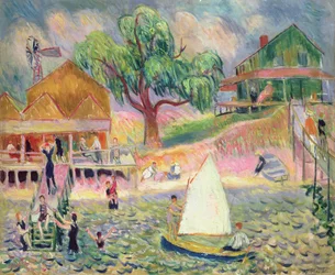 The Green Beach Cottage, Belport, Long Island (petróleo)