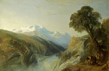 Uma cena alpina (óleo sobre tela)