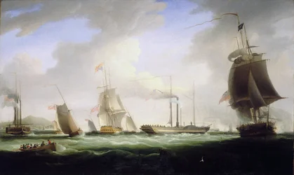 O rei Jorge IV de Inglaterra (1762-1830) embarcou no "Lightning", o primeiro barco a vapor do serviço postal, com destino a Dublin (Irlanda), a 12 de agosto