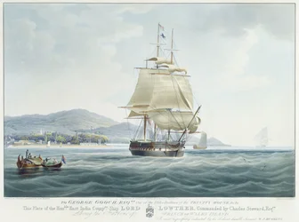 O navio da Companhia das Índias Orientais "Lord Lowther", comandado por Charles Steward, deixa o porto da ilha Prince of Wales