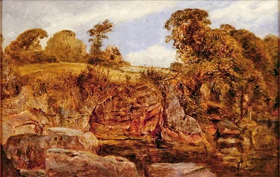 Perto do Castelo de Roslyn, Escócia (óleo sobre painel)