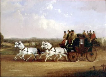 O treinador de Brighton em estrada aberta (óleo sobre tela)
