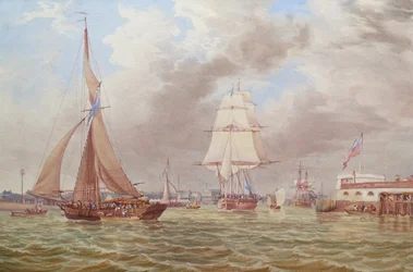 Navegação na entrada do porto de Portsmouth