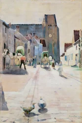 A rua principal, Grez-sur-Loing, 1884