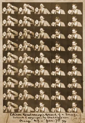 Registro cinetoscópico de Edison de um espirro c.1894 foto bw