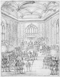 Henry VIII recebendo Montmorency, o embaixador francês, em Hampton Court