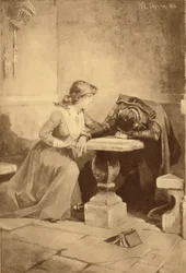 Dorothea encontra o marido no jardim (gravura)