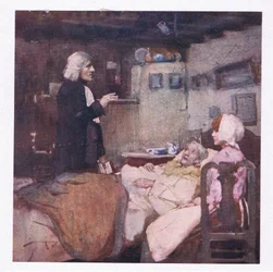 Mas no seu dever, pronto a cada chamada, ele observava e chorava, rezava e sentia por todos (cor litho)