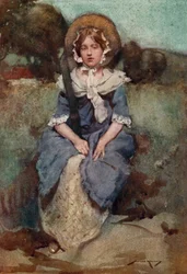 Ilustração para The Deserted Village por Oliver Goldsmith (cor litho)