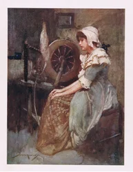 Deixou a sua roda e as suas vestes de castanho do campo (cor litho)