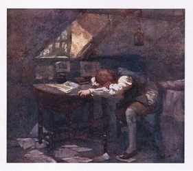 Tu, fonte de toda a minha felicidade, e de todo o meu infortúnio, encontraste-me pobre no início, e mantém-me assim (cor litho)
