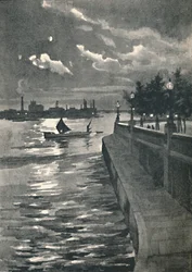 Westminster da ponte de Blackfriars - noite, 1891
