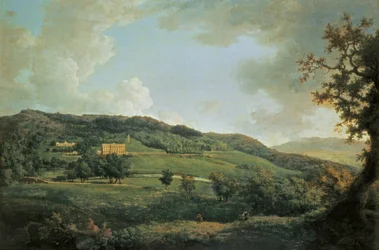 Uma vista de Chatsworth (óleo sobre tela)