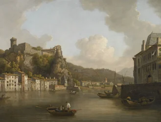 Francês: Une vue du château de Pierre-Scize à Lyon Uma vista do castelo de Pierre Encise no Ródano, Lyon