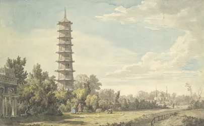 Vista da natureza selvagem em Kew, 1763.
