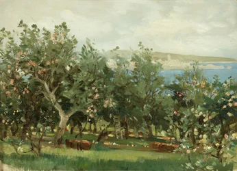 Um pomar de maçãs (óleo sobre tela)