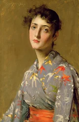 Garota em fantasia japonesa, c.1888 (óleo sobre tela)