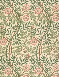 «Sweet Briar», desenho para papel de parede, impresso por John Henry Dearle (1860-1932), 1917