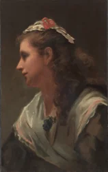 O seu primeiro modelo - Miss Russell, c.1873 (óleo sobre tela)