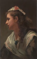 Seu primeiro modelo - Miss Russell, c. 1873