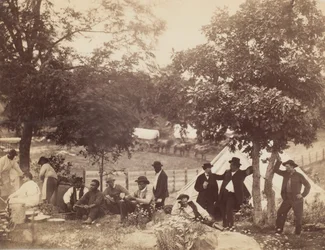 Acampamento do Capitão Hoff, Rear View, Gettysburg, Pensilvânia, julho de 1865.