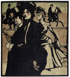 Aristocratas nas corridas, Londres - em "Types of London", de William Nicholson (1872-1949), ed Floury