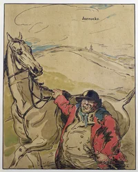 Sr. Jorrocks, ilustração de "Personagens de Romance", publicada pela primeira vez em 1900 (cor litho)