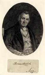Retrato de Thomas Bewick (tinta sobre papel (colada sobre papel))