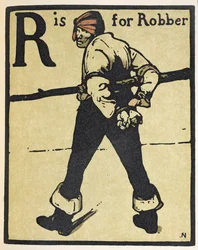 R é de ladrão, ilustração de 