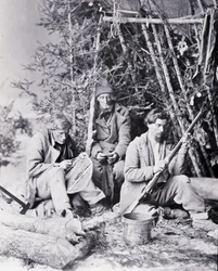 Life of the Trapper in Canada, foto de Nottman, por volta de 1890.