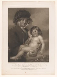 Martha Gunn transporta uma criança nua
Martha Gunn the Brighton Bather (título sobre o objecto)