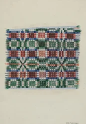 Coverlet de tecido à mão, c. 1937.