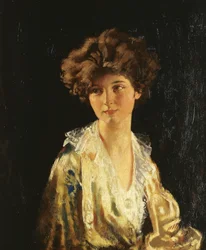 Retrato de Lady Evelyn Herbert, a meio corpo