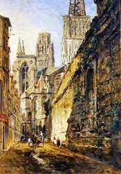 Catedral de Rouen, c.1860 (óleo sobre papel colocado a bordo)