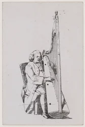 John Parry a tocar harpa, c1760-1780.