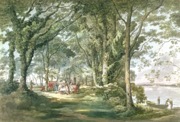 Paisagem com figuras em uma refeição ao ar livre, 1760-1782