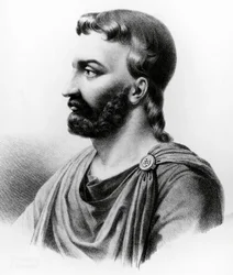 Retrato de Aulo Cornélio Celso (25 a.C.-50 d.C.), escritor latino, enciclopedista e médico romano, gravura do século XIX