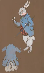Desenho de fantasia de Coelho Branco para Alice-in-Wonderland, 1915, 1915.