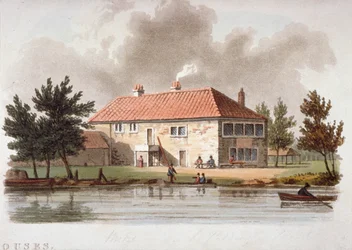 A Mitre Tavern no Canal Paddington, Londres, c1810.