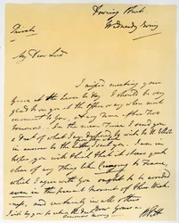 Carta de William Pitt The Younger, outubro de 1790.