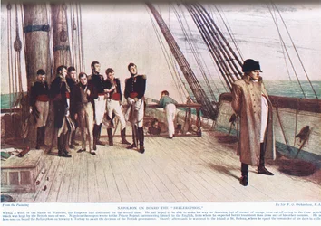 Napoleão a bordo do Belerofonte, ilustração da &39;Hutchinson&39;s Story of the Brtish Nation&39;