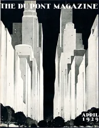 Arranha-céus, capa da revista DuPont, abril de 1929